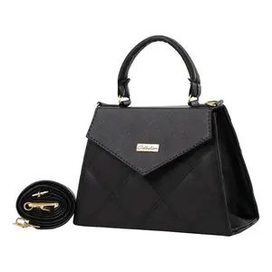 Sac messager noir Aimar pour femme, 20x13x7 cm, style bohème, bandoulière, en microfibre, cuir synthétique, motif uni, usage quotidien - Product Image 3