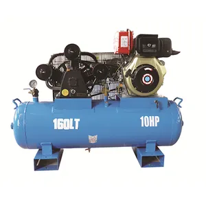 空気圧縮機W3090ディーゼルエンジン8バー160l空気タンク油圧ポンプ産業用ポータブル