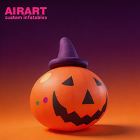 Sombrero de Bruja Inflable con Forma de Calabaza, Decoración Inflable de Calabaza para Jardín/Exterior, Calabaza Gigante Inflable Decorativa