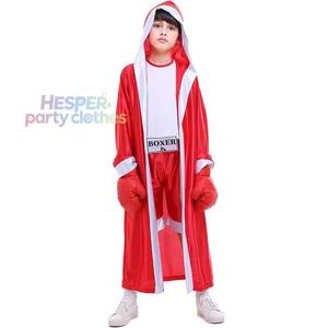 Costume de boxe pour enfants HP Halloween, vêtements de sport bicolores rouge et bleu, costume de compétition de boxe - Product Image 1