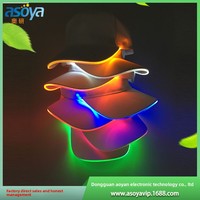 Gorra de Béisbol de 6 Paneles con Luces LED para Hombre, 100% Algodón, Protección Solar para Exteriores, Diseño Fluorescente Luminoso de Fábrica