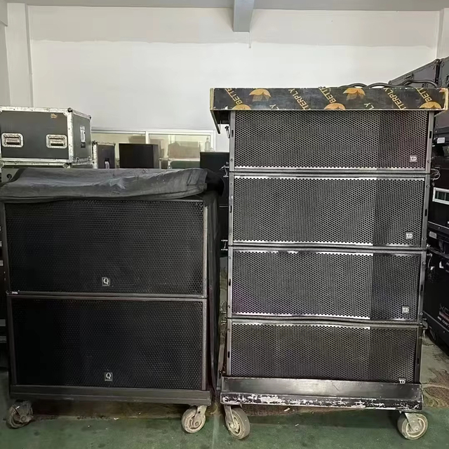 Used TD24+12 Linear Array Sound System TA-L12 Dual 12" Line Array with Kine Dual 18" Subwoofers Original Unrepaired B&C Units