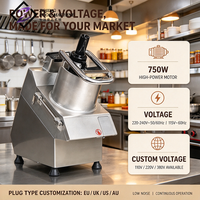 Machines de transformation des fruits et légumes en acier inoxydable 750W avec lames de découpe, de râpage et de hachage pour cuisines