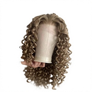 Perruque Blonde Bouclée Spirale de Haute Qualité avec Dentelle HD, Pré-Pluckée, Ligne de Cheveux Naturelle, Cheveux Humains Vierges Bruts - Product Image 1