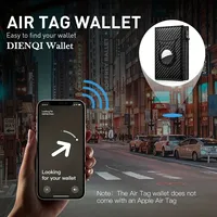 Dompet Pria Tempat Kartu Kredit Rfid untuk Apple Airtag Dompet Koin Tempat Kartu Serat Karbon Dompet Kecil Minimalis untuk Air Tag