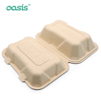 Boîte à lunch jetable bio écologique en bagasse Boîtes alimentaires chauffantes biodégradables au micro-ondes Emballage vert pour votre table