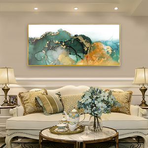 Tela di tela colorata astratta decorazione da parete fluido inchiostro <span class=keywords><strong>arte</strong></span> marmo tela da parete <span class=keywords><strong>arte</strong></span> verde e oro struttura in marmo Floater decorazione da parete - Product Image 5