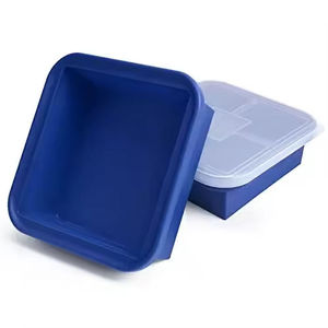 Bac de congélation en silicone avec couvercle, moule de contrôle de portion de 1 tasse, grand récipient de stockage alimentaire pour soupes, bouillons et sauces - Product Image 2