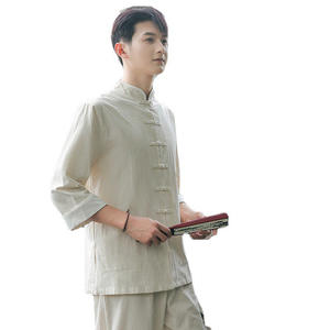 <span class=keywords><strong>เสื้อ</strong></span>เชิ้ตผู้<span class=keywords><strong>ชาย</strong></span>สไตล์ชาติพันธุ์ แขนสามส่วน <span class=keywords><strong>คอ</strong></span><span class=keywords><strong>จีน</strong></span> ประดับลูกปัด ผ้าฝ้ายลินิน สำหรับฤดูใบไม้ผลิ ฤดูร้อน ฤดูใบไม้ร่วง รุ่นใหม่ - Product Image 5