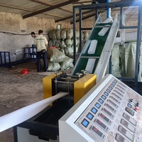 Volledig automatische Huixinda EPE schuim fruit- en groentennet maakmachine met PLC-besturing, enkelvoudige schroefextruder, 75 mm diameter profiel