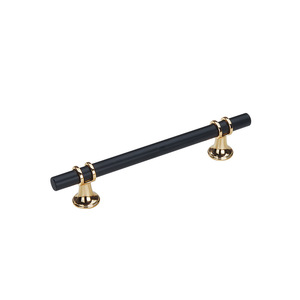 Modern <b>Black</b> And Gold Cabinet Handles Pulls Round Bar Door <b>Knobs</b> Drawer Hardware - Product Image 6