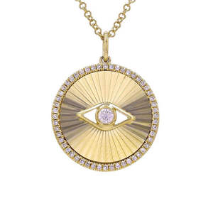 Nouveau arrivé grand rond mauvais Type yeux pendentif 100% 925 collier en argent Sterling complet Mini CZ pavé autour de globe oculaire clair - Product Image 2