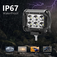 Lampu LED berkendara 18W untuk kendaraan Offroad, untuk truk traktor untuk Jeep ATV UTV kereta Golf perahu Mobil 12V 24V lampu kerja