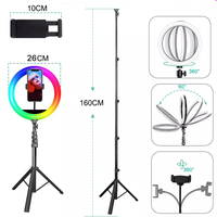 Lampe annulaire LED professionnelle la moins chère pour la photographie, lampe annulaire de 10 pouces, trépied, lumière vidéo pour appareil photo LED