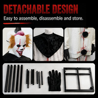 Clown animatronique électrique en acier et plastique durable, accessoire d'horreur pour Halloween, idéal pour la décoration de maisons hantées