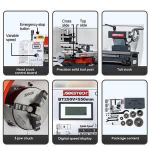CJM250/JY250VF, precio bajo, mini máquinas de torno de banco portátiles con mandril de 125mm - Product Image 2