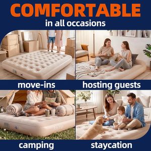 Matelas Gonflable Rapide et Confortable, Lit d'Appoint Surélevé Pliable et Portable avec Pompe Intégrée et Oreiller - Product Image 3