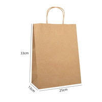 Sacs en papier kraft brun biodégradables et recyclables avec logo personnalisé imprimé, pour la vente à emporter, les restaurants, le café, avec poignée