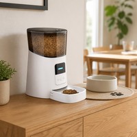 Distributeur automatique de nourriture pour animaux de compagnie intelligent pour chiens et chats avec application mobile WiFi, télécommande, design durable sans BPA, capacité de 6 L, alimentation automatique, portable