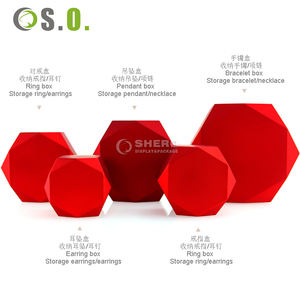 Red Custom logo Box for <b>Ring</b> Pendant Bracelet Bangle Necklace Jewellery Boxes - Product Image 6