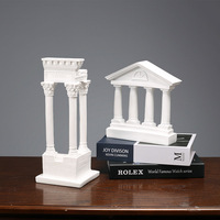 Columnas de Templo Romano Antiguo, Escultura de Resina, Modelo en Miniatura de Arquitectura Blanca, Decoración para el Hogar, Oficina, Coleccionable, Regalo, Arte
