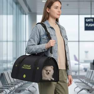 Transportín de Cuero Suave para Gatos con Ventana de Malla Transpirable, Cierre de Cremallera, Mochila Cuadrada Marrón con Respaldo Sólido - Product Image 2