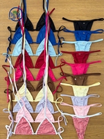 Ensemble de bikinis triangulaires personnalisés, vente en gros d'usine, maillot de bain deux pièces de haute qualité, string pour femmes, vêtements de bain et de plage