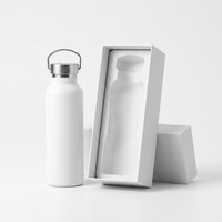 Bouteille d'eau isotherme en acier inoxydable personnalisée avec logo, double paroi, gourde de sport avec couvercle à poignée, sans BPA, vente en gros