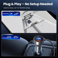 Chargeur Voiture 3 en 1 12V 24V avec Câble d'Alimentation DC 5.5mm pour Starlink Mini, et Chargeur Rapide QC 3.0 PD 30W avec Cordon d'Alimentation DC 5521