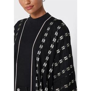 <span class=keywords><strong>Robe</strong></span> longue élégante et Simple à rayures pour femmes, vêtements islamiques, en crêpe douce, style Abaya pakistanais, à la mode - Product Image 2