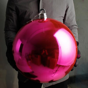 <strong>large</strong> 15/20/25/30cm <strong>Xmas</strong> Decoration Ornament <strong>Bauble</strong> Green Silver Glitter Plastic Christmas Balls - Product Image 2