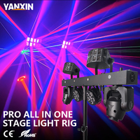 Kit d'éclairage mobile pour DJ, 300W RGBWA, projecteurs à tête mobile DMX512, stroboscope LED, système d'éclairage de scène portable, discothèque, spectacle