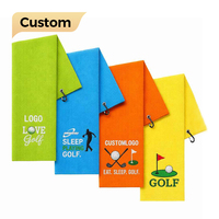 Serviette de golf en microfibre gaufrée ultra douce, absorbante et à séchage rapide, avec logo personnalisé pour activités sportives en extérieur, mousqueton inclus, best-seller