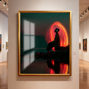 Peinture <span class=keywords><strong>murale</strong></span> décorative abstraite moderne en verre d'ombre légère de style japonais personnalisé en gros - Product Image 1