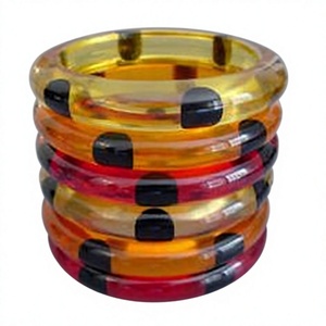 New Design <b>Bangle</b> Handmade Resin Stylish <b>Bangle</b> Set Round Colorful Striped Bracelets Women Jewelry Craft Artwear Wedding Woman - Product Image 4