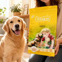 Sacs d'emballage en plastique personnalisables, résistants à l'humidité, de qualité alimentaire, pour aliments pour animaux de compagnie, avec impression en héliogravure et fenêtre transparente pour friandises pour animaux.