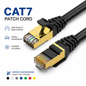 Cable de Red Ethernet Cat7 de Fábrica, 23AWG SFTP RJ45, Cable LAN de 600MHz con Cubierta de PVC, 0.5m-100m, Proveedor OEM ODM - Product Image 1