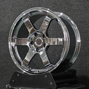 ล้อรถยนต์ CW Custom Polished Chrome Forged Aluminum 40 มม. 25 มม. 66.1 มม. รุ่น <span class=keywords><strong>TE37</strong></span> ขอบลึก 5x100/5x114.3 <span class=keywords><strong>PCD</strong></span> 30 มม. 20 มม. จำนวน 4 ชิ้น MOQ - Product Image 1