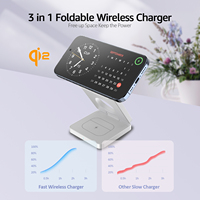 Station de charge sans fil rapide OEM 15W 3 en 1 pliable pour iPhone 16, iWatch et AirPods avec une puissance de sortie de 7W