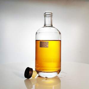 Bouteille en verre personnalisée haut <span class=keywords><strong>de</strong></span> gamme et abordable <span class=keywords><strong>de</strong></span> 700 ml, 300 ml, 1 L pour boissons <span class=keywords><strong>de</strong></span> <span class=keywords><strong>Bordeaux</strong></span>, rhum, vin, gin, avec bouchon et couvercle électroplaqué - Product Image 4