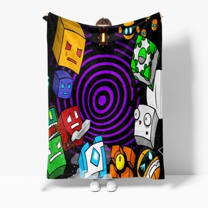 Nouvelle couverture en fibre de polyester tissée avec motif géométrique 3D, imprimé Geometry Dash, pour la maison et les voyages - Product Image 3