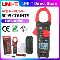Multimètre numérique à pince UNI-T UT205A+ UT206A+ 1000V AC/DC, 1000A, avec détection automatique de la température et de la résistance, ampèremètre A603
