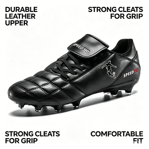 Chaussures <span class=keywords><strong>de</strong></span> football pour jeunes, entraînement, durables, antidérapantes, tige en PVC, semelle extérieure en caoutchouc, crampons longs pour utilisation sur gazon, chaussures <span class=keywords><strong>de</strong></span> football unisexes - Product Image 2