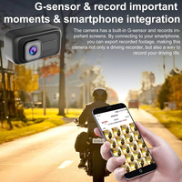 Caméra de tableau de bord universelle pour moto avec enregistrement en boucle, visualisation par application et capteur G, caméra d'action pour vélo, sécurité de conduite de scooter