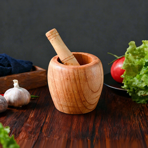Juego de Mortero y Pilón de Madera Hecho a Mano, Ecológico y Duradero, Molinillo de Especias y Hierbas de Madera Natural, Solo Lavar a Mano - Product Image 5