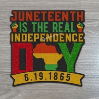 Broderie en gros Mois de l'histoire des Noirs Logo Patch fer sur Juneteenth Chenille patchs Badge pour vêtements