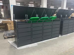 Poubelle extérieure en acier galvanisé de style moderne à bas prix d'usine de la Chine 240L pour abri de <span class=keywords><strong>jardin</strong></span> - Product Image 3