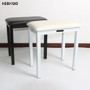 Taburete de <span class=keywords><strong>música</strong></span> para teclado de cuero Pu de hierro profesional, Banco de Piano negro, accesorios para instrumentos musicales, Q-90H - Product Image 2