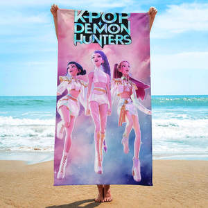 Toallas Estampadas con Dibujos Animados K-Pop, Toalla de Baño Grande de Secado Rápido, Toalla de Playa Resistente a la Arena, Diseño Demon Hunters - Product Image 4
