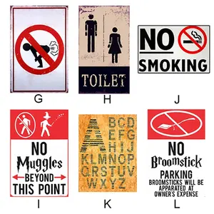 Vintage Plaque Pub Club Galerie Affiche conseils Décor Plaque Non Fumeur Avertissement Signes Affiche Signes Route Décor